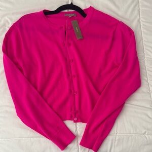 J. Crew Fuchsia Cashmere Cardigan